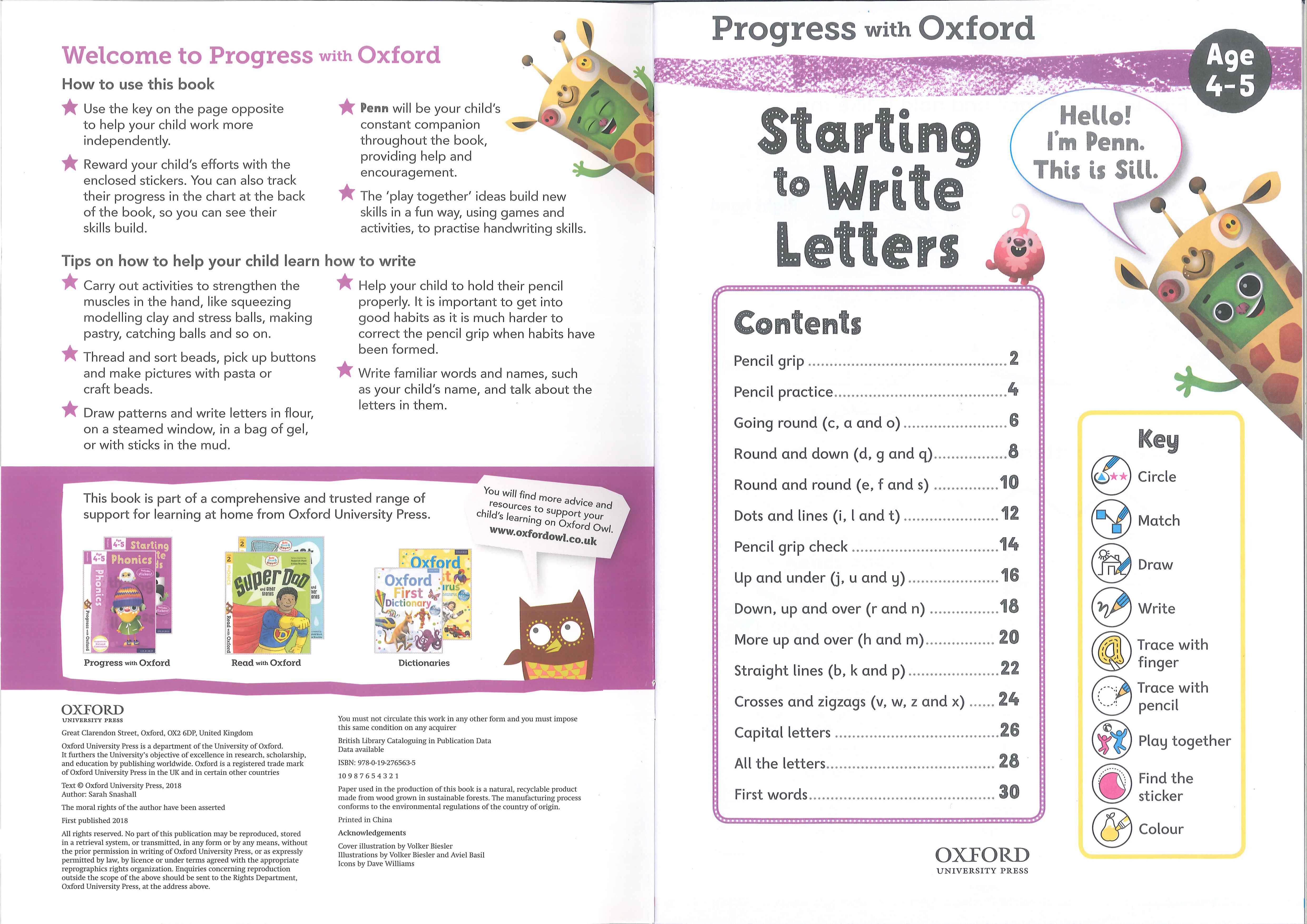 Progress with Oxford: English : Starting to Write Letters age 4-5 (1st edition)